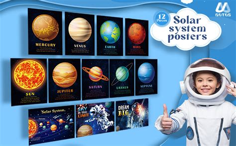 Outus Pieces Solar System Educational Teaching Posters Laminated