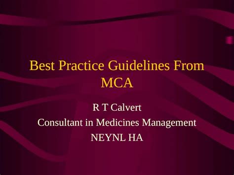 PPT Best Practice Guidelines From MCA DOKUMEN TIPS