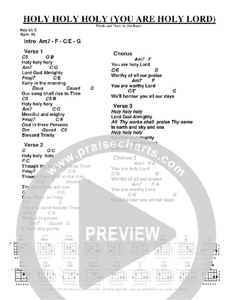 Holy Holy Holy (You Are Holy Lord) Chords PDF (Jon Bauer) - PraiseCharts