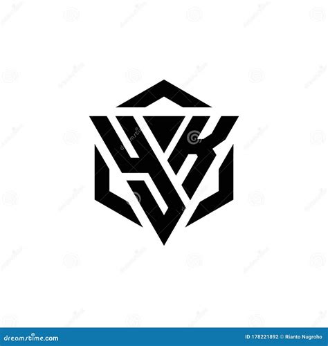 Yk Logo Monogram With Triangle And Hexagon Modern Design Template Stock