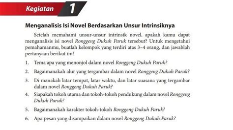 Kunci Jawaban Bahasa Indonesia Kelas 12 Halaman 120 Dan 121 Tema Novel