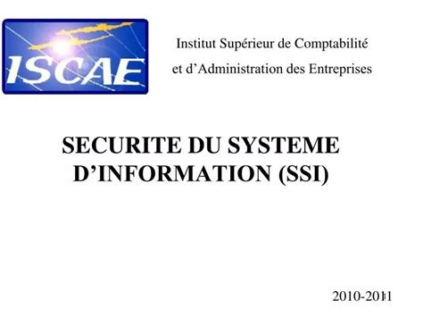 Ppt Securite Du Systeme Dinformation Ssi Powerpoint Presentation