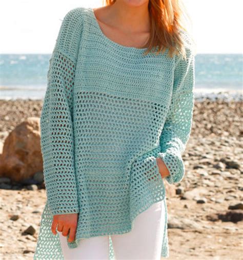 Super Easy CROCHET PATTERN Summer Sweater Women Dk Yarn Vintage Pattern