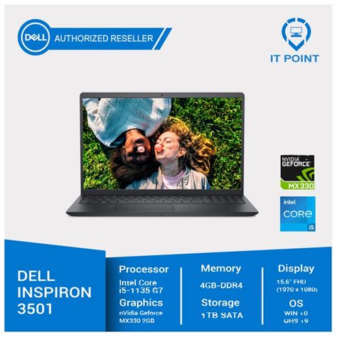 Jual DELL INSPIRON 3501 I5 1135G7 4GB 1TB NVIDIA MX330 WINDOWS 10