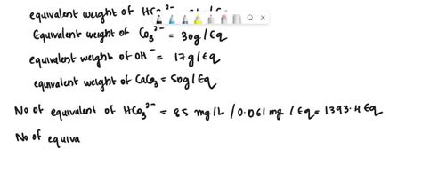 Solved Calculate The Alkalinity As Caco Of Water That Contains Mg