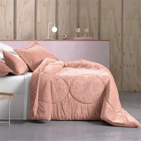 Edredom Casal Altenburg Blend Elegance Plush Avantgar Salmão MercadoLivre