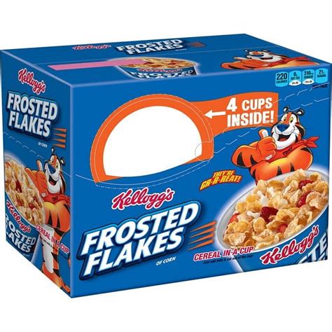 Kelloggs Frosted Flakes Cereal In A Cup 2 1 Oz 4 Count