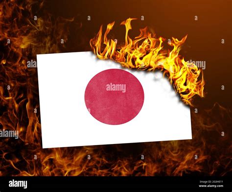 Flag burning - Japan Stock Photo - Alamy