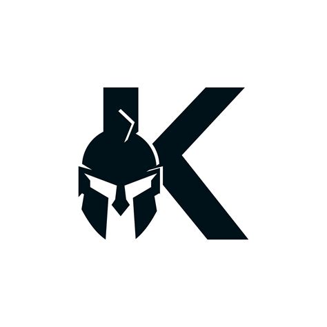 Spartan Logo Initial Letter K For Spartan Warrior Helmet Logo Design