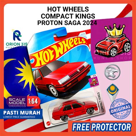 Hot Wheels Compact Kings Proton Saga Red Included Protector