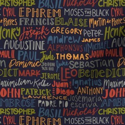 Catholic Male Saint Names, Male Saints Fabric | Spoonflower