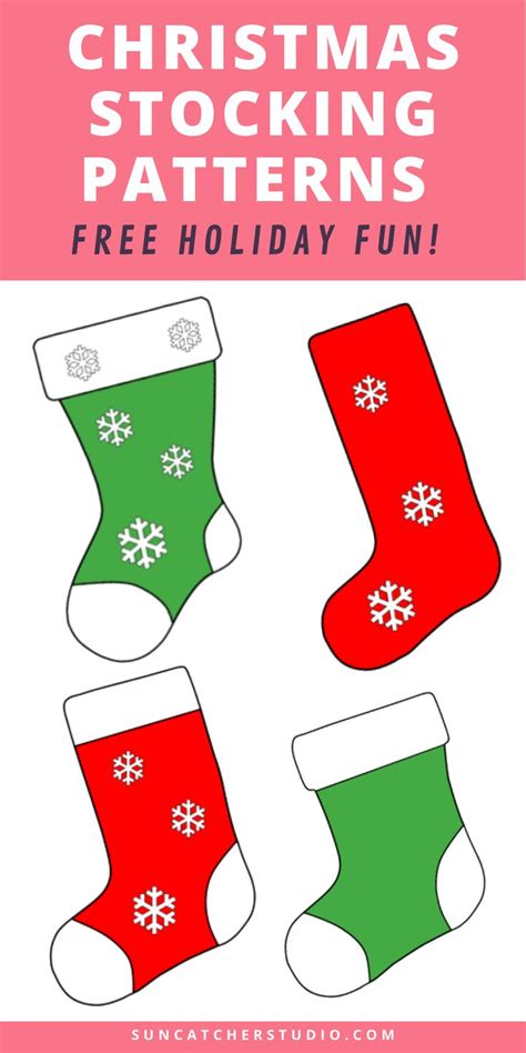 Template Print Printable Christmas Stocking Pattern