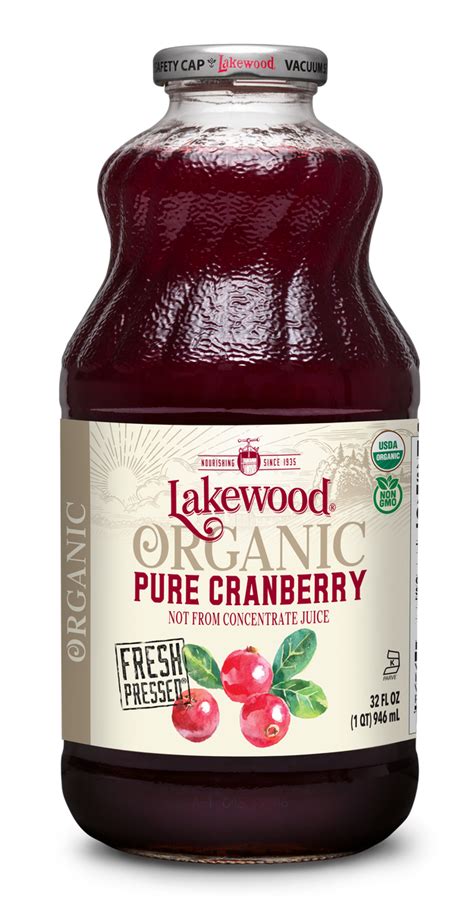 Organic PURE Cranberry (32oz, 6-pack) | Lakewood Organic Juice