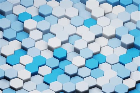 Premium Photo Beautiful Abstract Blue Hexagons 3d Rendering