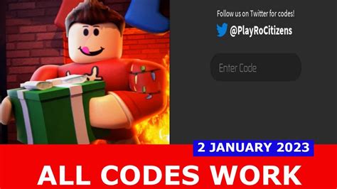 ALL CODES WORK Christmas RoCitizens ROBLOX JANUARY 2 2023 YouTube