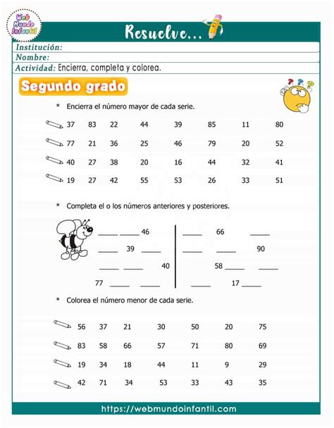 Actividades De Matemáticas Para Segundo Grado De Primaria