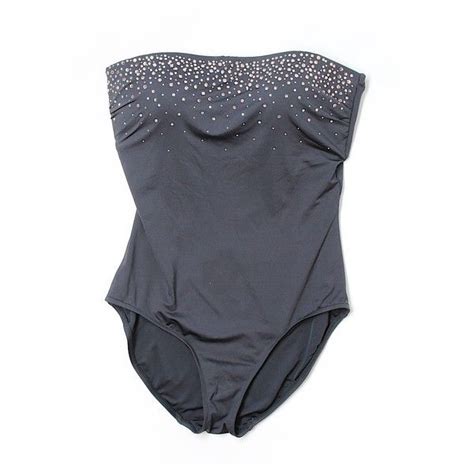 Pre Owned Badgley Mischka One Piece Swimsuit Size 8 Black Womens