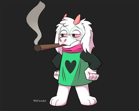 Ralsei smoking a fat blunt by DrInfinityArt on DeviantArt