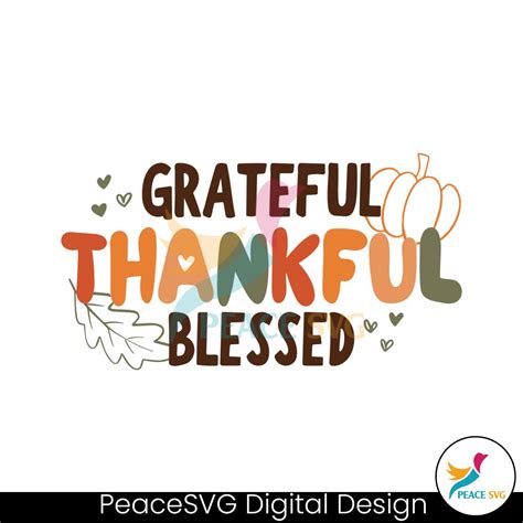 Grateful Thankful Blessed Boho Christian Fall SVG File - PeaceSVG