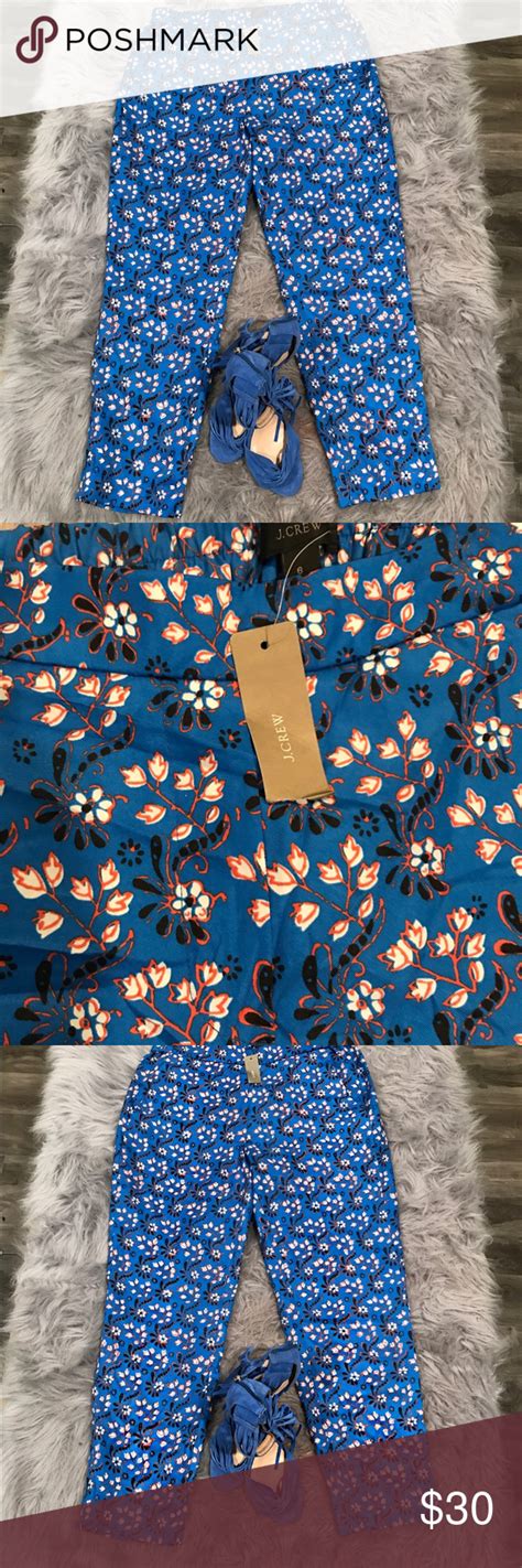 J Crew Trousers Wonderful Blue Floral Print Trousers From Jcrew