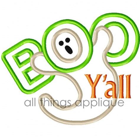 Boo Y All Applique Design Sizes Halloween Applique Etsy