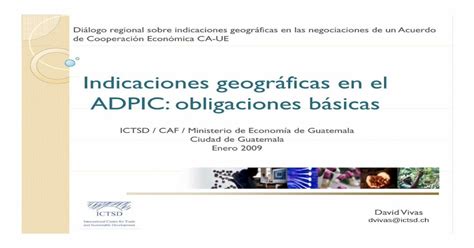 Id áf l Indicaciones geográficas en el ADPIC obligaciones Los