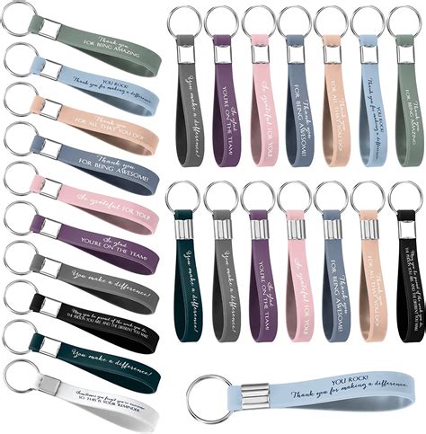 Roowest 50 Pcs Inspirational Keychain Bulk Thank You Employee