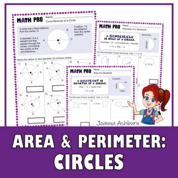 Area & Perimeter of Circles: Concept, Practice and Enrichment Worksheets