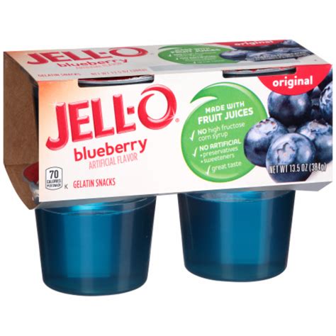 Jell O Ready To Eat Blueberry Gelatin Snacks 4 Ct 338 Oz Kroger