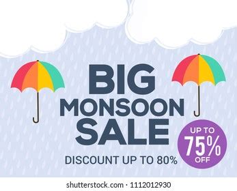 Creative Sale Banner Sale Poster Monsoon Stock Vector Royalty Free