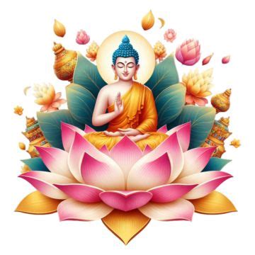 Joyful Vesak Celebration Buddhas Symbolic Lotus Flower Waisak Wesak