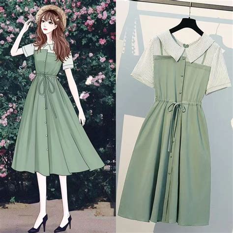 Jual COD Model Menyatu Dress Korean Style Wanita Dress Dress Korea