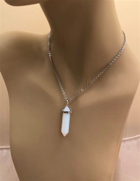 Opalite Necklace Opalite Pendant Necklace Opalite Crystal Etsy