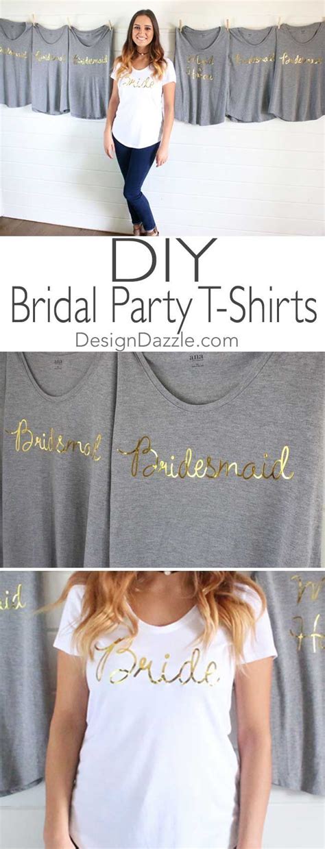 Diy Gold Foil Bridal Party T Shirts Using Cricut Machine Design