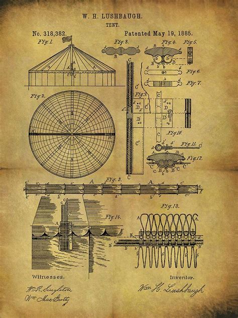 1885 Circus Tent Drawing by Dan Sproul