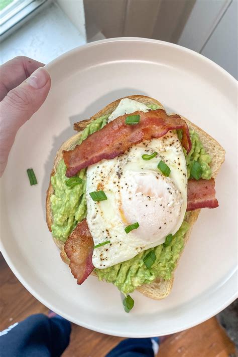 Homemade Avocado Sourdough Toast With Eggs And Bacon Rfood