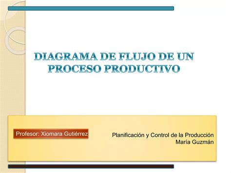 Diagrama De Flujo De Un Proceso Productivo Ppt