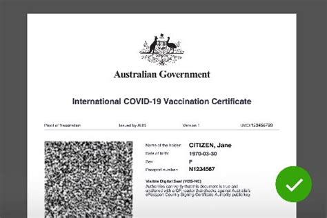 International COVID 19 Vaccination Certificate Qantas