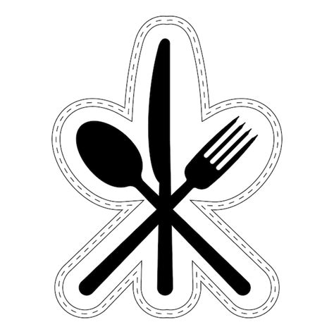 Symbol Besteck Restaurant Catering Vektor Symbol Gekreuzter L Ffel