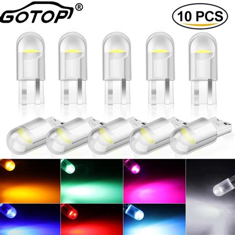 10pcs T10 W5W Led Bulb 194 WY5W 168 501 2825 COB Auto 12V LED Car Wedge