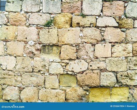 Castle Wall Made From Old Stones Textures For Design And Photo Stock