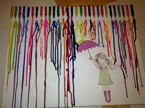 I made a crayon melting picture for my friend for her birthday, hope ...