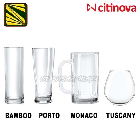 Jual Citinova Gelas Minum Kaca Isi Pcs Seri Bamboo Porto Monaco