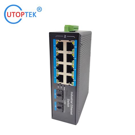 Unmanaged DIN Rail Industrial 8 Port 10 100m Switch And 2port 1 25g SFP