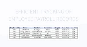 Streamline Salary Management With Efficient Payroll Tracking Excel