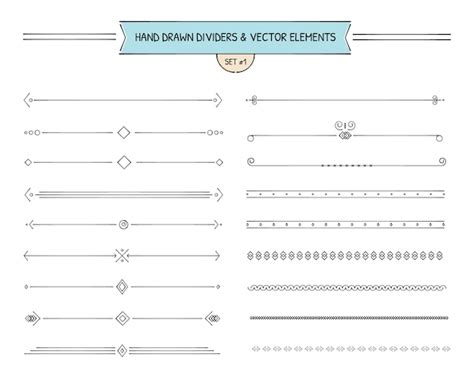 Divisores Desenhados M O E Elementos Vetoriais Vetor Premium