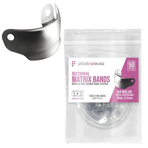 Plastcareusa M Molar With Extension Metal Sectional Matrix Band Mm