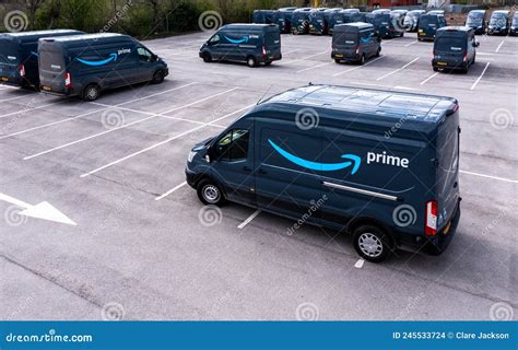 Newly Built Ford E Transit Vans With Amazon Prime Livery Editorial