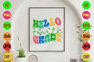 Hello Fourth Grade Retro Design Graphic By Jpstock Creative Fabrica