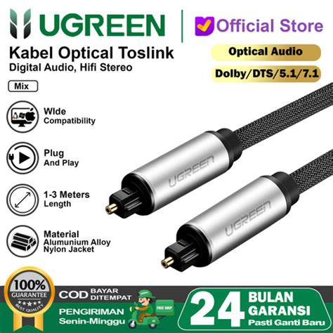 Jual Kabel Toslink Optical Digital SPDIF Audio Fiber Optic UGREEN 1M 2M